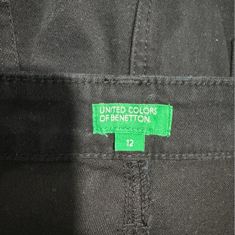 United Colors of Benetton Black Denim Jeans 5-Pocket Stretch Skinny High Rise - Picture 8 of 10